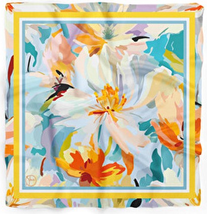 Tua İpek Güneş Işığı Bahçesi Desen 55X55CM Bandana/fular görsel 2
