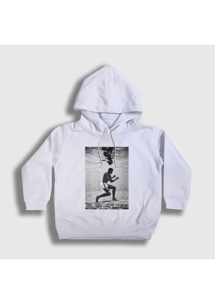 Unisex Çocuk Beyaz Pool Muhammed Ali Kapüşonlu Sweatshirt