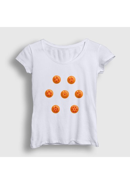 Kadın Beyaz Seven Anime Dragon Ball T-Shirt