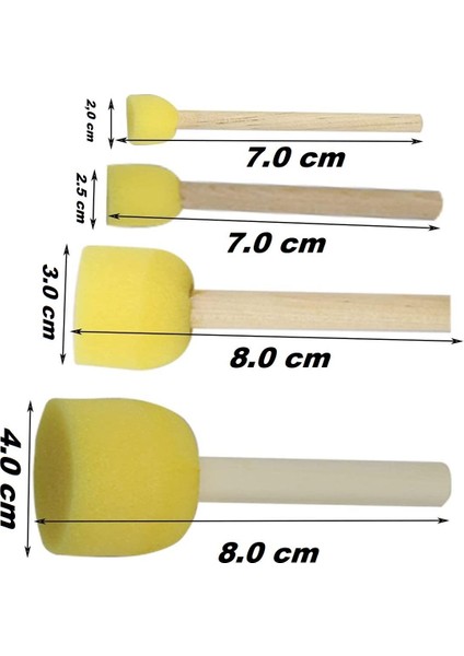 Parmak Boyası Ponpon Sünger Tampon Fırça Küp Eva Sünger Baskı Seti 24 Parça 1 Paket Artlantis Parmak Boyası Baskı Seti 1 Paket