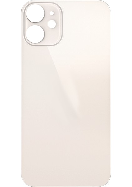 iPhone 12 Uyumlu Geniş Kamera Camlı Batarya Kapağı (Beyaz) NT-83841