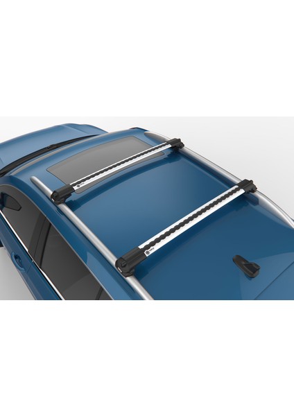 Air-1 Silver Cross Bar Kit, Bmw X7 G07 Tavan Taşıyıcı Port Bagaj, Bisiklet ve Kayak Taşıyıcı Ara Atkı Seti, Gri