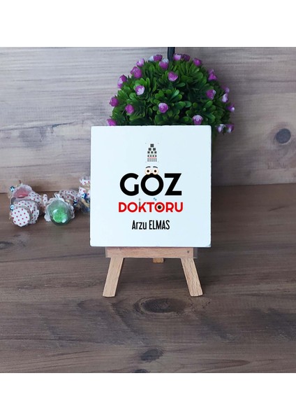 Kişiye Özel Göz Doktoru Dekoratif Taş Baskı Göz Doktoruna Tıp Bayramı Hediyesi