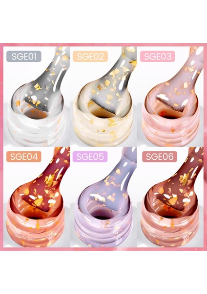 7ml Gold Flakes Glitter Quick Building Gel SGE04 (55453)