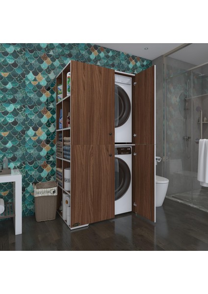 Kenzlife çamaşır-kurutma makinesi dolabı kapaklı fedyenka sol cvz 180*090*60 banyo arkalıksız