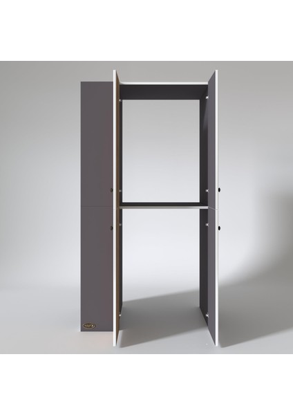Kenzlife çamaşır-kurutma makinesi dolabı kapaklı foka sol gri 180*090*60 banyo arkalıksız modelleri