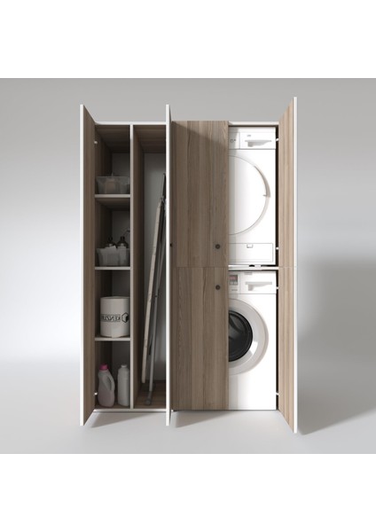 Kenzlife çamaşır-kurutma makinesi dolabı kapaklı yaromira sol crd 180*120*60 banyo arkalıksız fiyatları