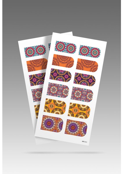 2' Li Etnik Desenli Tırnak Dövmesi, Tırnak Sticker, Nail Tattoo, Nail Art fiyatları