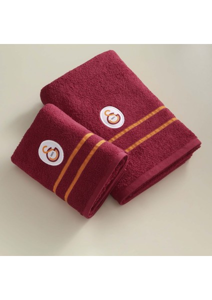 Lisanslı Galatasaray Arma Pamuk 50X90 cm Yüz Havlusu Kırmızı