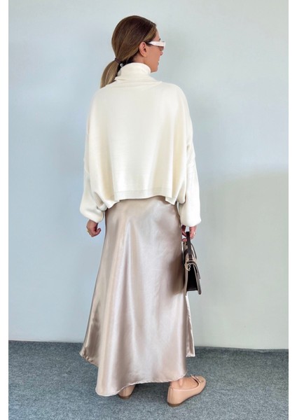 Luna Bel Lastikli Maksi Boy Gold Saten Etek fırsatları