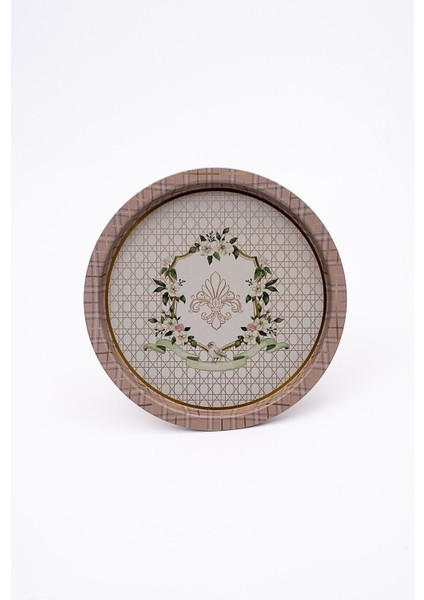 EE197-U7 Rosy Desenli Yuvarlak Tepsi 31.5 cm
