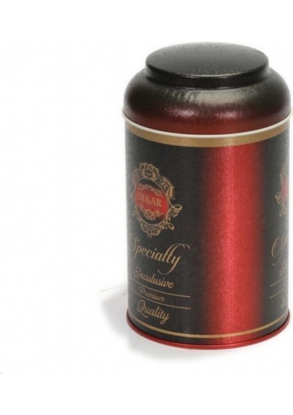 Premium Desenli Kahve Saklama Kabı Metal 1.4 lt - Bordo