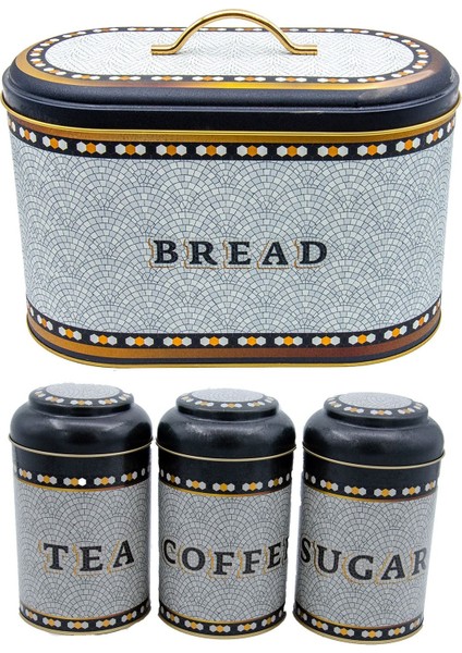 ERB02U1 Oval Ekmek Kutusu 4 Lü Set, Mosaic