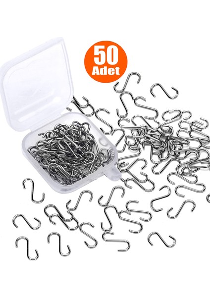 4 cm Küçük Kanca, 50 Adet, Küçük S Kanca , Kanca, Pano Kanca