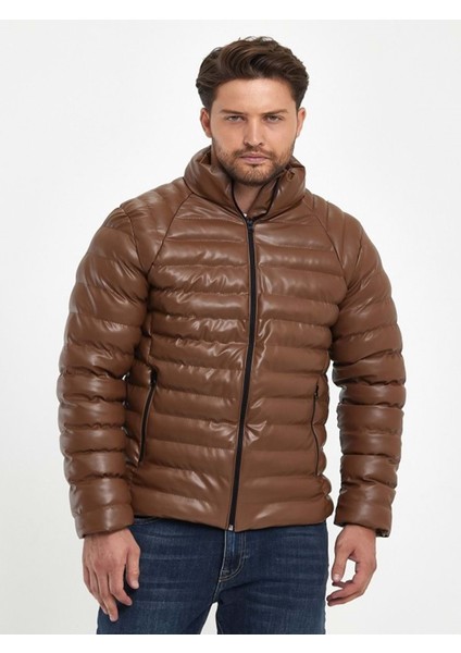 Zagmen Z01230 Erkek Slim Fit Şişme Deri Mont - Z01230 - Kahverengi - ST01230-KAHVERENGI-M modelleri