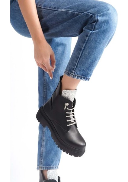 Feles Taş Bağcık Detaylı Postal Kadın Bot