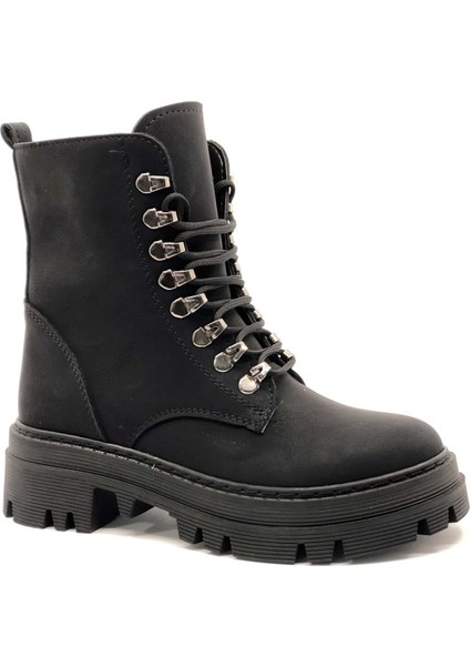 Mehtap Kauçuk Taban Kopçalı Postal Kadın Bot