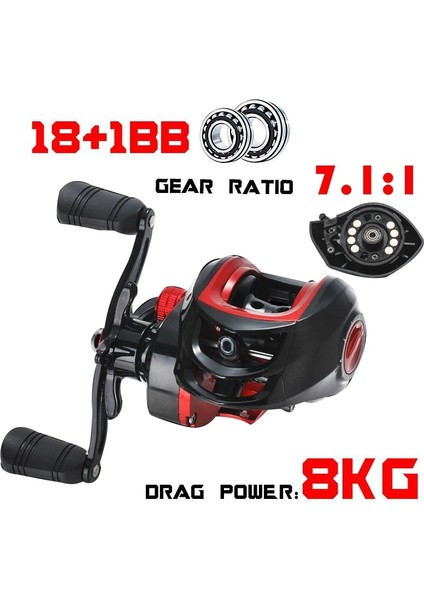 No.8.1 Stili Sol El Lızard +1bb 10.1:1 Yem Döküm Baitcasting Balıkçılık Makaraları Carretilha De Pesca 8kg Max Darg Düşük Profilli Makara Balıkçılık Makarası (Yurt Dışından) fiyatları