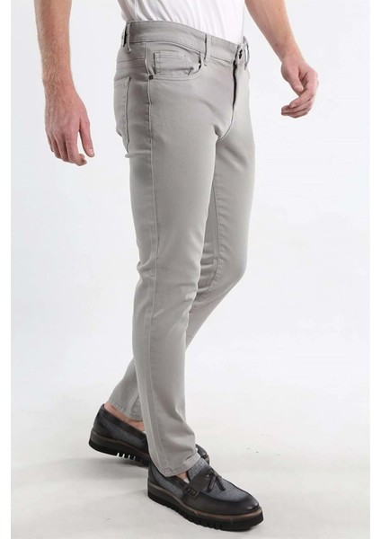 Digital Jeans Dar Kesim Erkek Likralı Açık Gri Kot Pantolon modelleri