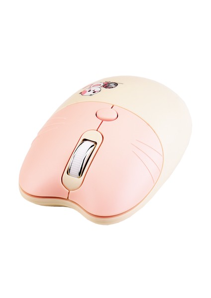 KM-6283 Catty Renkli Tuşlu Sarı Kablosuz Q Multimedia Klavye + mouse + pad set