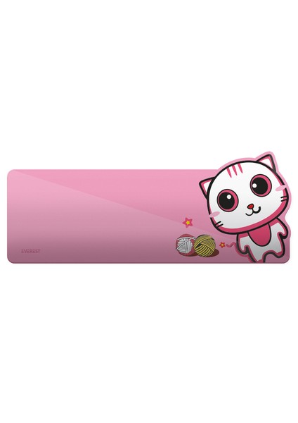 KM-6283 Catty Renkli Tuşlu Pembe Kablosuz Q Multimedia Klavye + Mouse + Pad Set