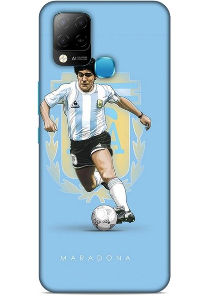 Infinix Hot 10T Pixel Futbolcular 18 Maradona Arjantin Parlak Kılıf