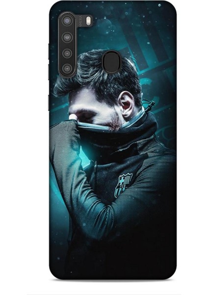 Samsung Galaxy A21 Nitro Futbolcular 13 Cool Messi Yeşil Case Kapak