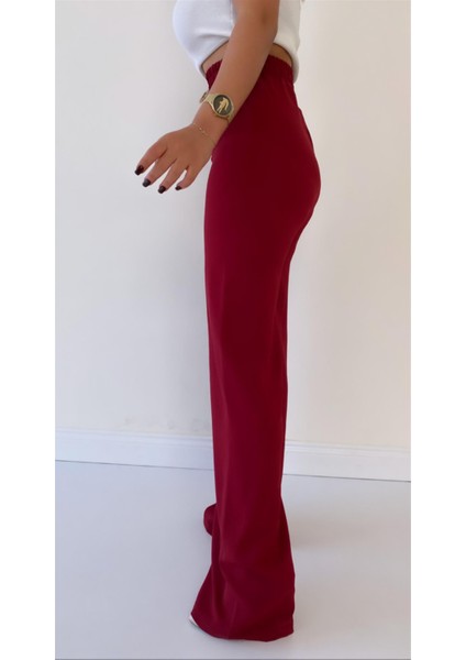 Ayrobin Keten Rahat Pantolon Bordo fırsatları