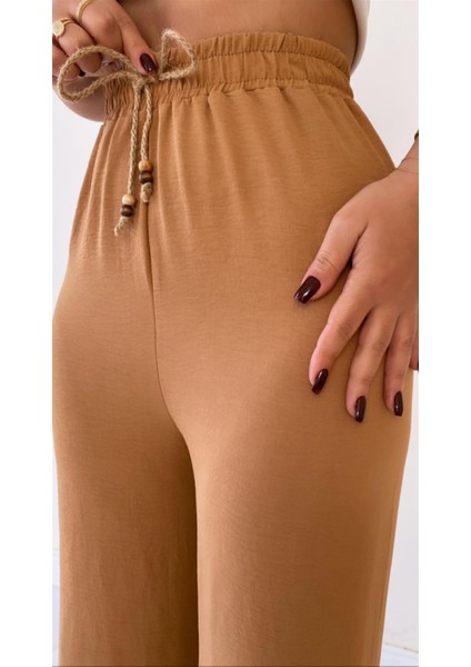 Ayrobin Keten Rahat Pantolon Camel