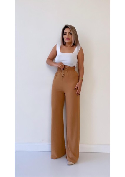 Ayrobin Keten Rahat Pantolon Camel