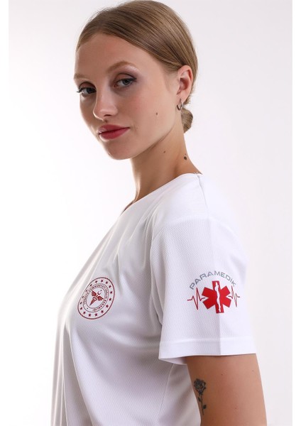 Paramedik Dry Touch Unisex Kısa Kol Tshirt - Beyaz