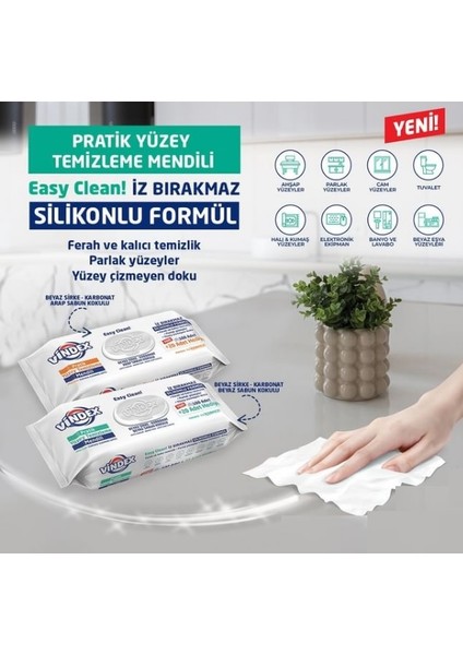 Yüzey Temizleme Mendili 120’li Beyaz Sabun Kokulu