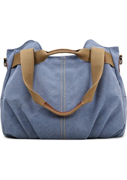 Omuz Çantası, Kalınlaştırılmış Kanvas Çanta, Kadın Çantası, Çapraz Çanta, Yıkanmış Kanvas Çanta (Yurt Dışından)