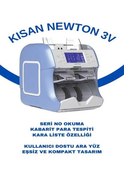 Kısan Newton 3 Para Sayma Makinesi ÇİFT KATLI ÇİFT CISLI