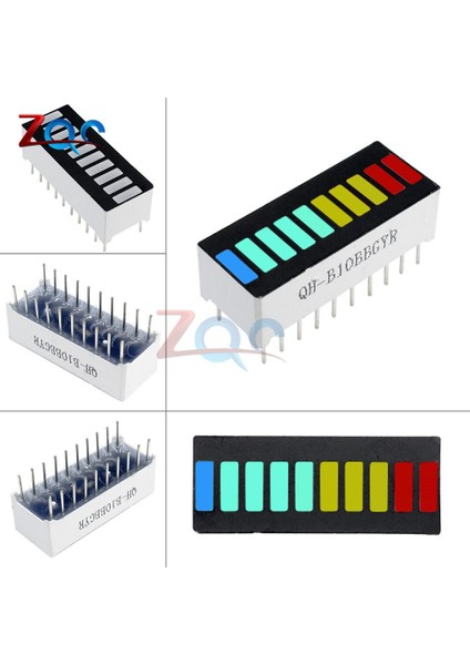 5 Adet LED Ekran Modülü 10 Segment Çubuk Grafik Işık Ekran Modülü Çubuk Grafik Ultra Parlak Kırmızı Sarı Yeşil Mavi (Yurt Dışından)