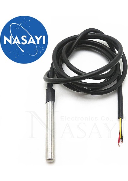 Paslanmaz Çelik Paket Su Geçirmez DS18B20 Sıcaklık Probu Sıcaklık Sensörü 18B20 (1 Metre Uzunluğunda) (Yurt Dışından)