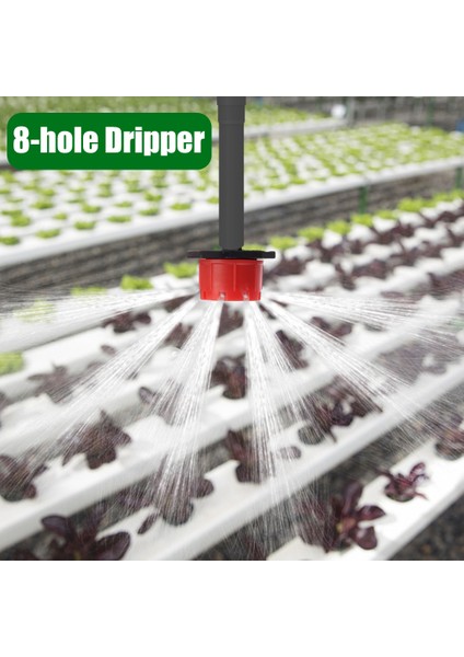 Adet/takım Bahçe Sulama Damlatıcı 8 Delik Kırmızı Yağmurlama Kafa Bağlantısı 4mm Hortum Sulama Saksı Bitkileri ve Çiçek Yatakları (Yurt Dışından) fırsatları