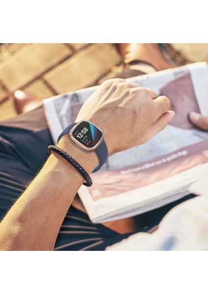 Yumuşak Tpu Kılıf Fitbit Versa 3 Için 2 1 Sense Su Geçirmez Izle Kabuk Kapak Ekran Koruyucu Fitbit Versa 3 Için Tam Kapak Kılıf (Yurt Dışından)