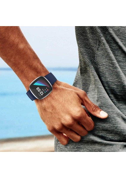 Yumuşak Tpu Kılıf Fitbit Versa 3 Için 2 1 Sense Su Geçirmez Izle Kabuk Kapak Ekran Koruyucu Fitbit Versa 3 Için Tam Kapak Kılıf (Yurt Dışından)