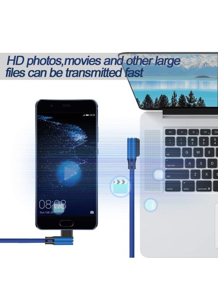 Çift Dirsek 90 Derece Geri Dönüşümlü Naylon Örgülü Şarj Kablosu Senkronize Veri Hızlı Kablo Şarj Cihazı iphone Mikro USB Tip-C (Yurt Dışından) modelleri