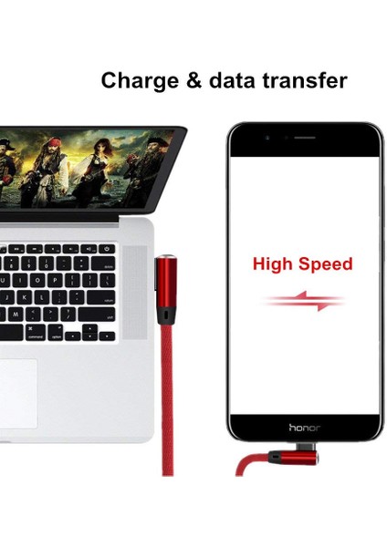 Çift Dirsek 90 Derece Geri Dönüşümlü Naylon Örgülü Şarj Kablosu Senkronize Veri Hızlı Kablo Şarj Cihazı iphone Mikro USB Tip-C (Yurt Dışından) indirimleri