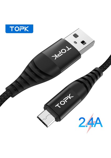 Topk Mikro USB Kablosu Naylon Örgülü Veri Senkronizasyon Kablosu Samsung S7 Kenar Xiaomi Redmi 4x Android Cep Telefonu Için (Yurt Dışından)