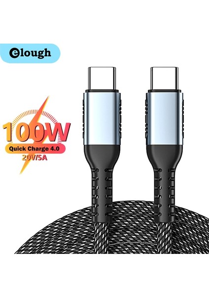Elough 100W USB Tip C USB C Kablosu Hızlı Şarj Cihazı Cep Telefonları Şarj Usb-C Kablosu Tel Xiaomi Samsung Poco Macbook iPad (Yurt Dışından)