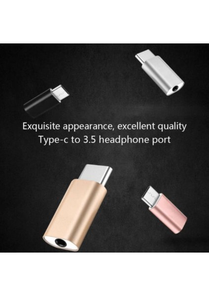 Metal Tip C 3.5mm Jak Adaptörü-Kulaklık Ses Dönüştürücü Redmi Huawei Xiaomi Akıllı Telefon Dönüştürücü Kulaklık Aux Adaptörleri (Yurt Dışından)