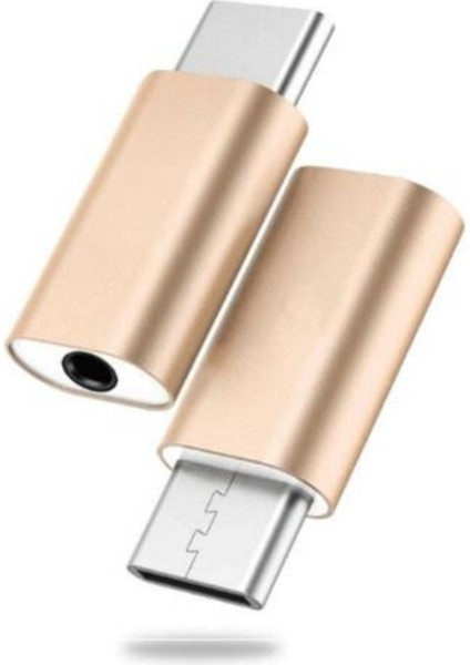 Metal Tip C 3.5mm Jak Adaptörü-Kulaklık Ses Dönüştürücü Redmi Huawei Xiaomi Akıllı Telefon Dönüştürücü Kulaklık Aux Adaptörleri (Yurt Dışından)