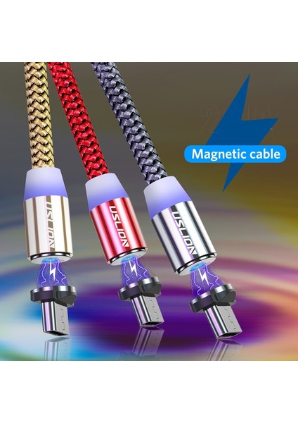 Uslıon 3m Manyetik Mikro USB Kablosu Samsung S10 Tip-C Şarj Şarj Mıknatıslı Şarj Adaptörü USB Tip C Cep Telefonu Kabloları (Yurt Dışından)