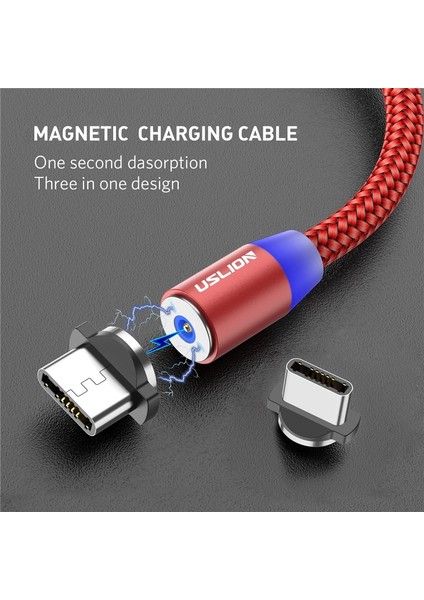 Uslıon 3m Manyetik Mikro USB Kablosu Samsung S10 Tip-C Şarj Şarj Mıknatıslı Şarj Adaptörü USB Tip C Cep Telefonu Kabloları (Yurt Dışından) modelleri