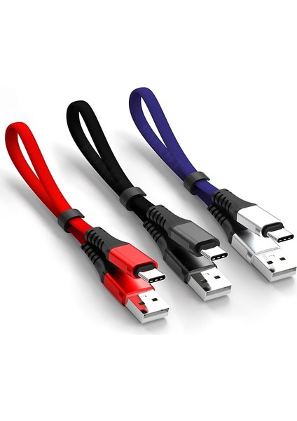 30 cm Kısa Kablo Tip C Mikro USB Hızlı Şarj Veri Kablosu Xiaomi Huawei Cep Telefonu Güç Bankası Pil Taşınabilir USB Kablosu (Yurt Dışından)