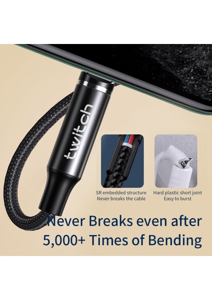 Twitch 1m 2m Manyetik Mikro USB Kablosu iPhone Samsung Android Cep Telefonu Için Hızlı Şarj USB Tipi C Kablo Mıknatıslı Şarj Kablosu (Yurt Dışından) fiyatları