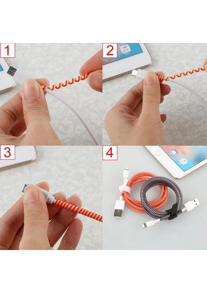 Renkli Spiral 1.4m USB Veri Kablosu Koruyucu-Evrensel Kulaklık Hattı Toz Geçirmez Kablo Sarıcı Kulaklık Tel Koruma Kapağı (Yurt Dışından) fiyatları